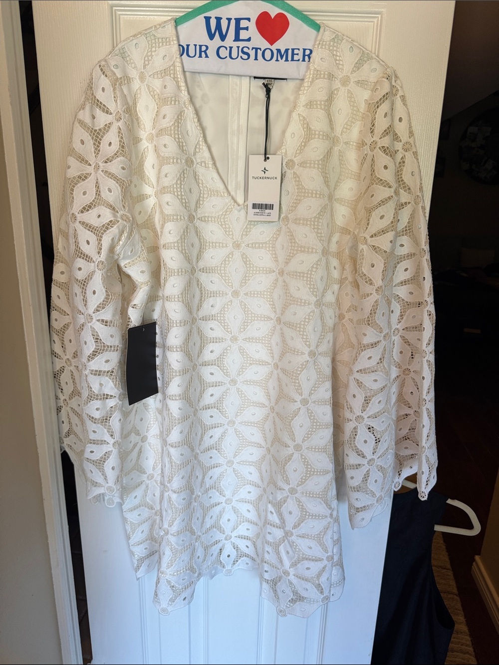Tuckernuck White Floral Eyelet V-Neck Dress